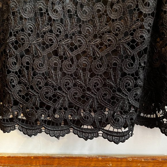 Sleeveless Black Lace Open Back Dress | R&M Richards--#74 - Picture 3 of 6